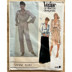 Vogue American Designer Anne Klein Pattern 2746 Misses' Blouse Skirt Pants Sz 16